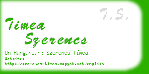 timea szerencs business card